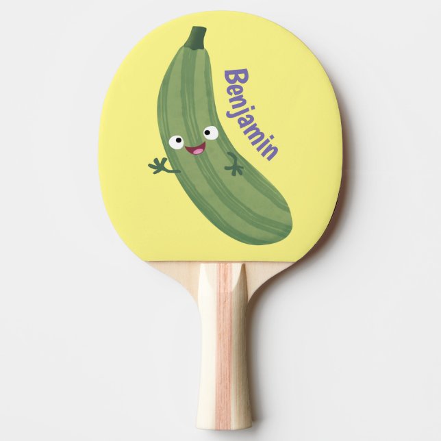 Niedlicher Zucchini-Happy-Cartoon Tischtennis Schläger (Vorderseite)