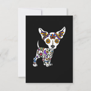 Niedlicher Zucker-Schädel-Chihuahua RSVP Karte