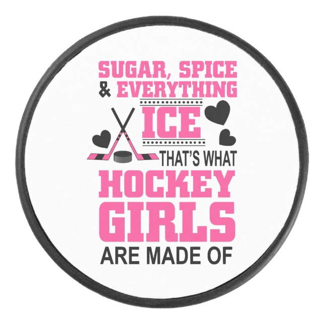 niedlicher Zucker und Gewürzmädchen Eishockey Eishockey Puck (Vorderseite)
