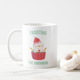 Niedlicher Zuckerguss Der Snowman Cupcake Doodle Kaffeetasse