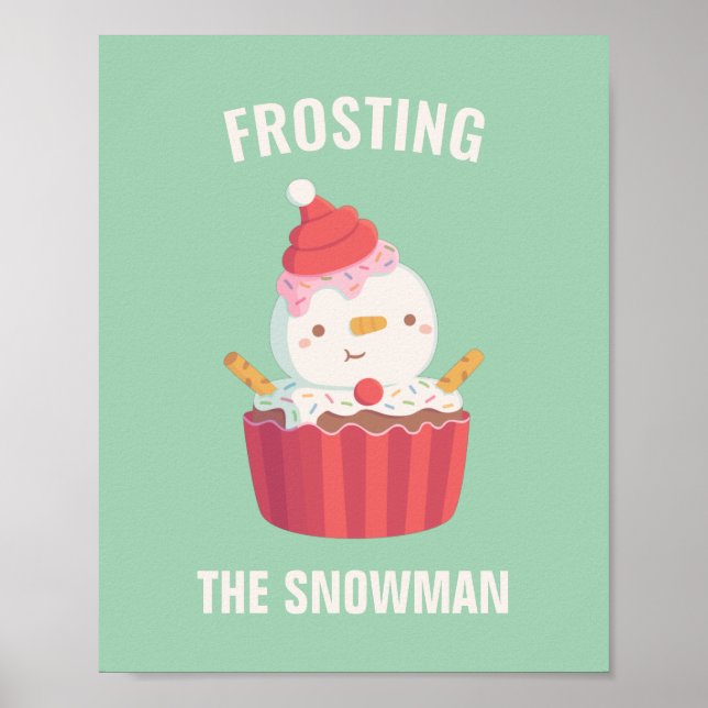 Niedlicher Zuckerguss Die Weihnachtsdekoration des Poster (Vorne)