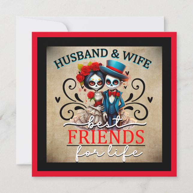 Niedlicher Zuckerschädel Feiertagskarte (Vorderseite)