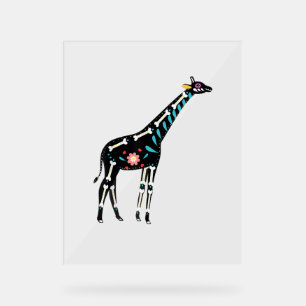 Niedlicher Zuckerschädel mexikanische Giraffe Hall Acrylschild