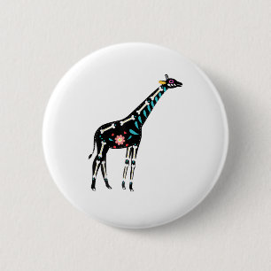 Niedlicher Zuckerschädel mexikanische Giraffe Hall Button