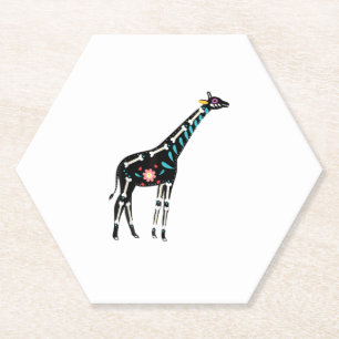 Niedlicher Zuckerschädel mexikanische Giraffe Hall Untersetzer