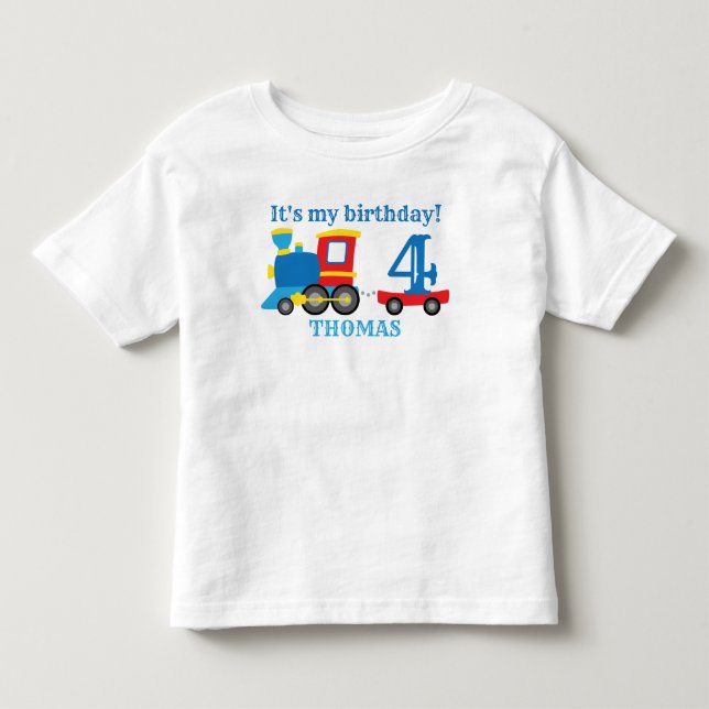 Niedlicher Zug Geburtstag Kleinkind T - Shirt (Vorderseite)