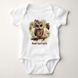 niedlicher Zusatz von Text-Wald-Eule unisex Baby Strampler