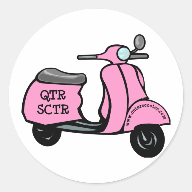 Niedlichere Scooter-Aufkleber Runder Aufkleber (Vorderseite)