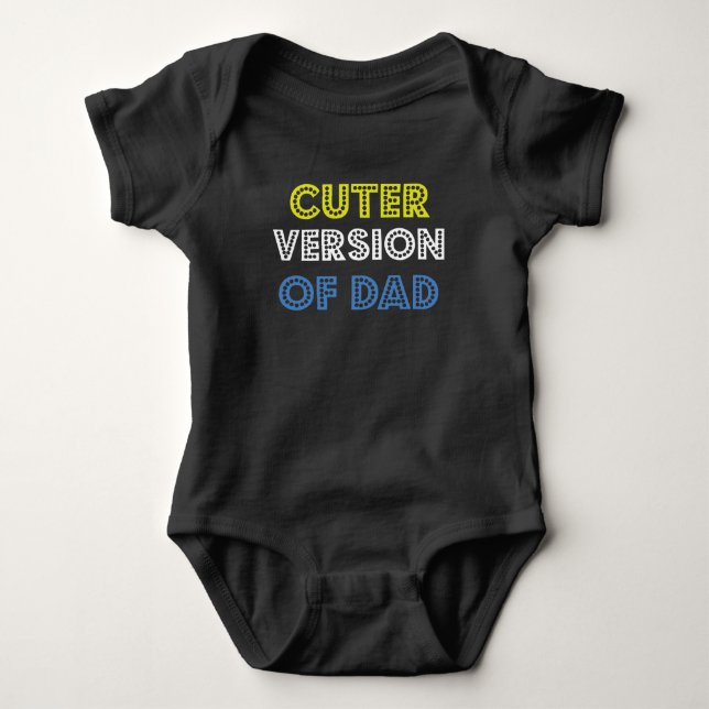 Niedlichere Version von Vater Baby Jersey Bodysuit Baby Strampler (Vorderseite)
