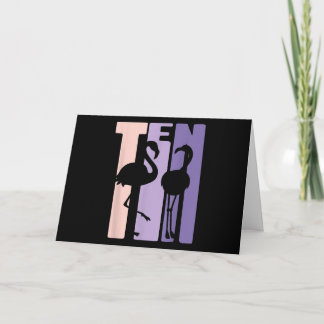 Niedliches 10. Geburtstagsgeschenk I Flamingo I 10 Karte