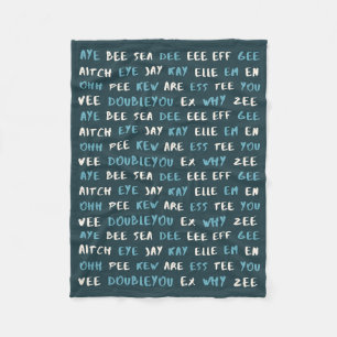 Niedliches ABC "AYE BEE SEA" Phonetic Baby Blanket Fleecedecke