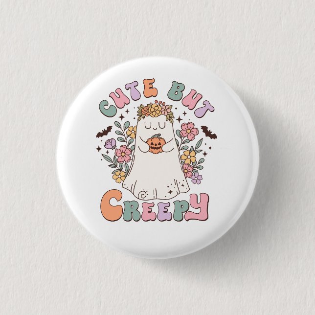 Niedliches aber grauenhaftes Halloween Button (Vorderseite)