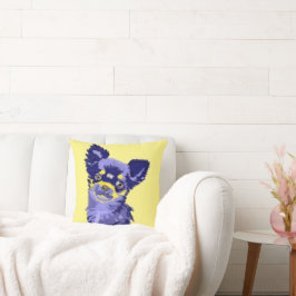 Niedliches Abstraktes Blaues Chihuahua-Kissen Kissen