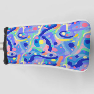 Niedliches Abstraktes blaues Pastell Neon Wiederho Golf Headcover