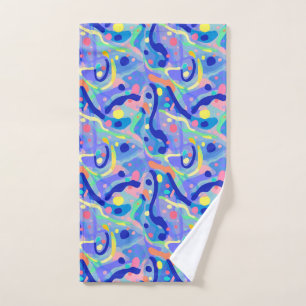 Niedliches Abstraktes blaues Pastell Neon Wiederho Handtuch