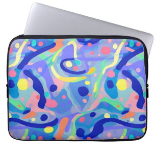 Niedliches Abstraktes blaues Pastell Neon Wiederho Laptopschutzhülle