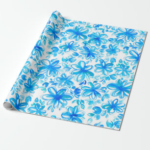 Niedliches abstraktes Blumenchintz in Aquarellfarb Geschenkpapier
