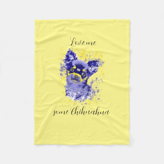 Niedliches Abstraktes Chihuahua Fleece Blanket (Vorderseite)