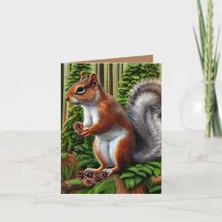 Niedliches Abstraktes Eichhörnchen mit Pinecones Dankeskarte