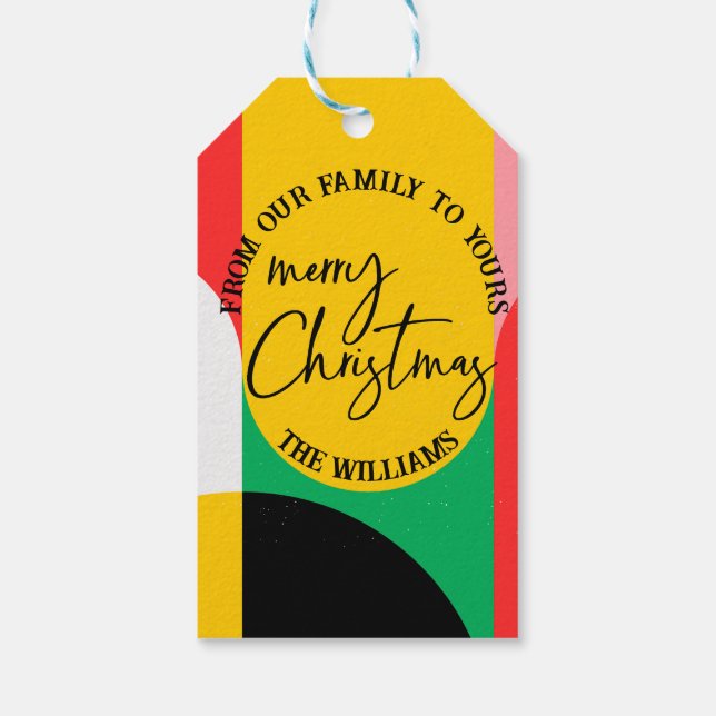 Niedliches Abstraktes geometrisches Muster Frohe W Geschenkanhänger (Rückseite)