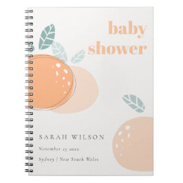 Niedliches Abstraktes Orange Fruity Bold Babydusch Notizblock