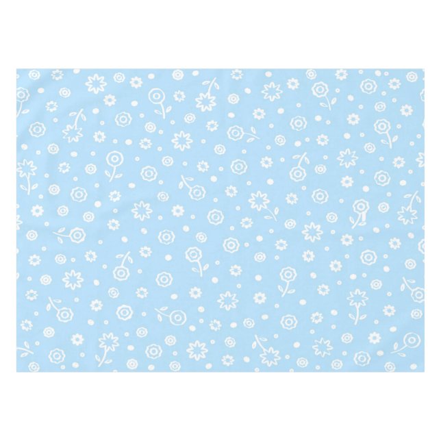 Niedliches, Abstraktes, weißes, florales Muster | Tischdecke (Vorderseite (Horizontal))