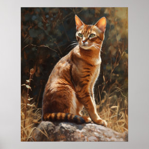 Niedliches abyssinian Cat Art Print Poster