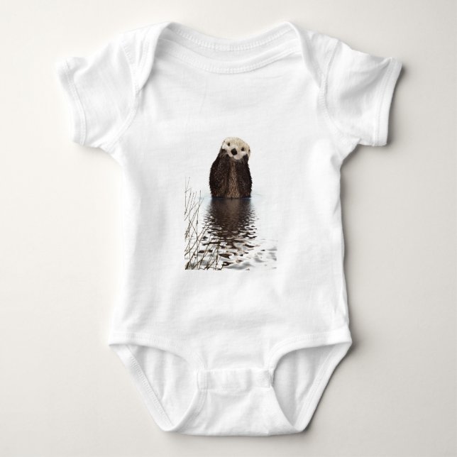 Niedliches Adorable Fluffy Otter Animal Baby Strampler (Vorderseite)