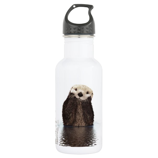 Niedliches Adorable Fluffy Otter Animal Edelstahlflasche (Vorderseite)