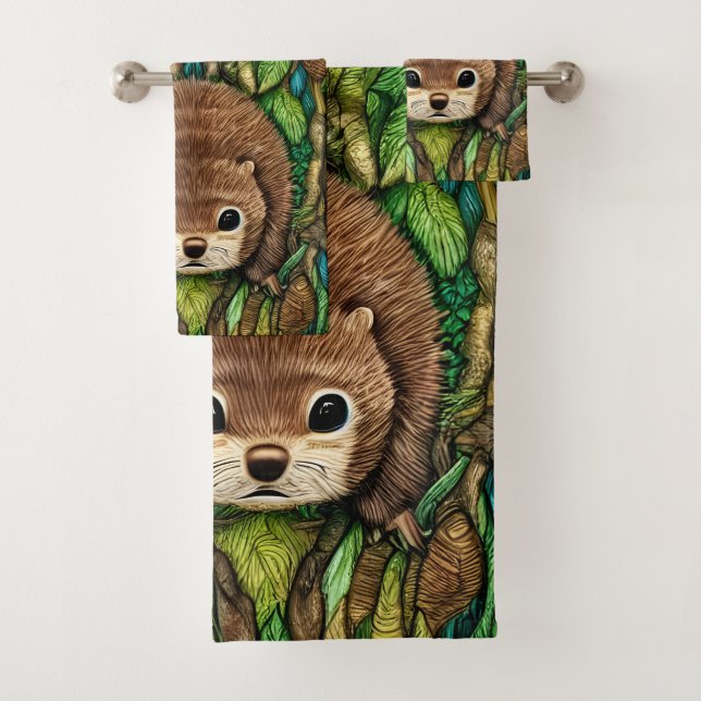 Niedliches Adorable Kleine Baby Beaver Badhandtuch Set (Insitu)