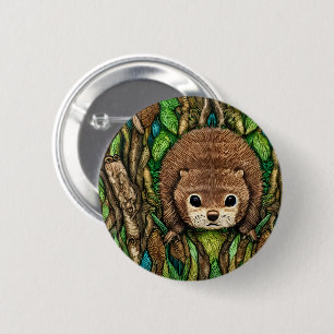 Niedliches Adorable Kleine Baby Beaver Button
