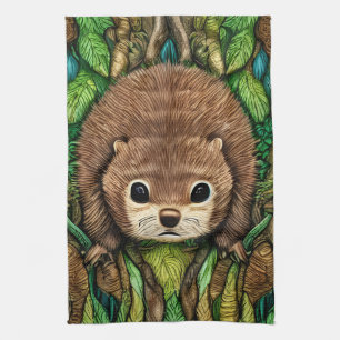 Niedliches Adorable Kleine Baby Beaver Geschirrtuch