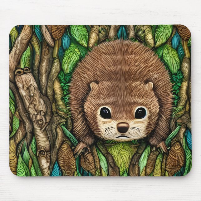 Niedliches Adorable Kleine Baby Beaver Mousepad (Vorne)