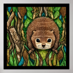 Niedliches Adorable Kleine Baby Beaver Poster