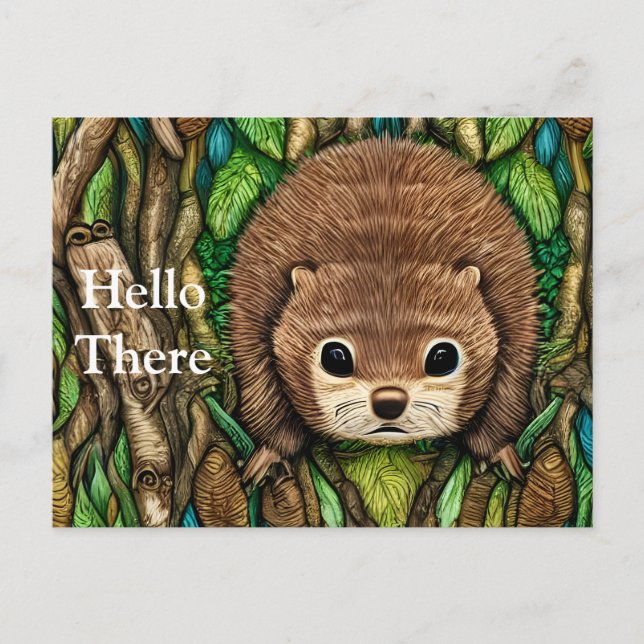 Niedliches Adorable Kleine Baby Beaver Postkarte (Vorderseite)