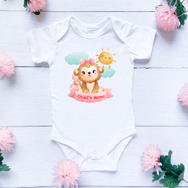 Niedliches Affenbaby, rosa Bow und Blöcke, kundens Baby Strampler