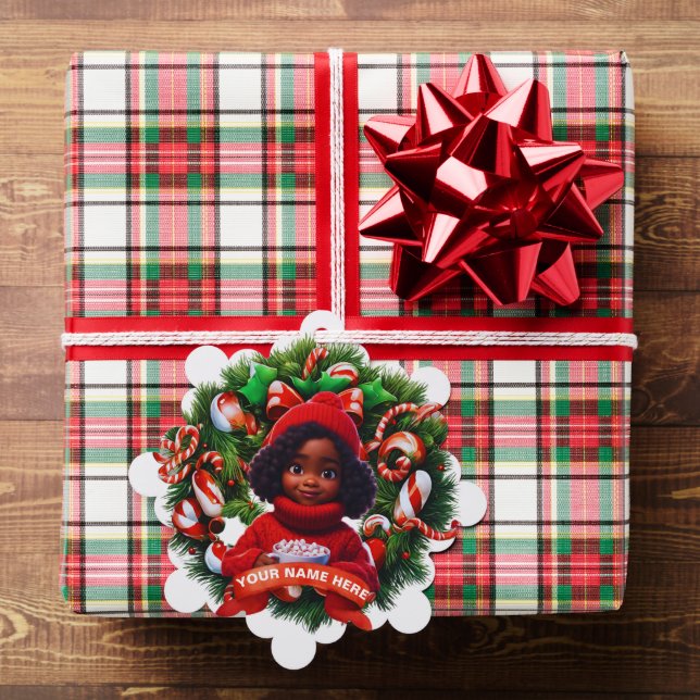 Niedliches Afrikanisches Mädchen - Heiße Schokolad Ornament Karte (Insitu (Geschenk))