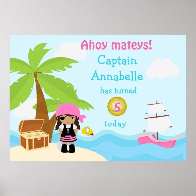Niedliches Afrikanisches Piratengedicht Poster (Vorne)