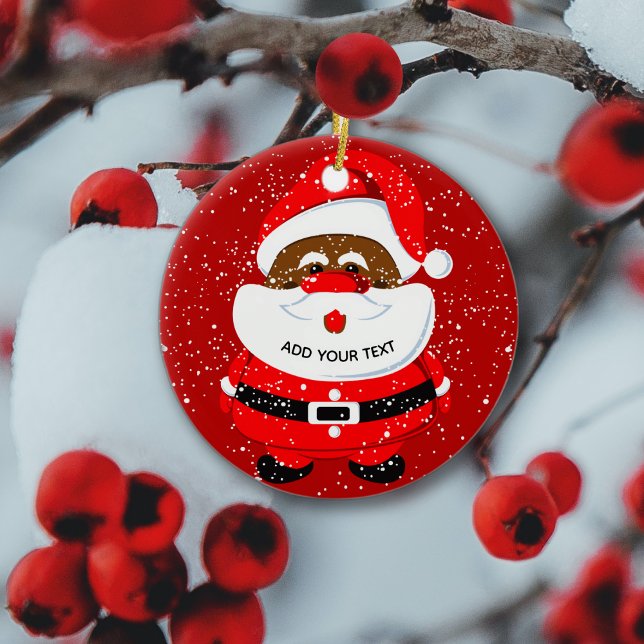 Niedliches afroamerikanisches Weihnachtsfest Keramik Ornament (Von Creator hochgeladen)