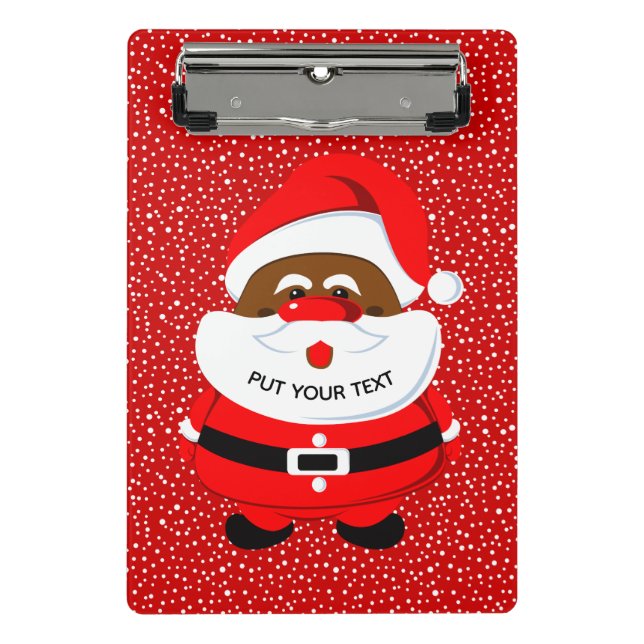 Niedliches afroamerikanisches Weihnachtsfest Mini Klemmbrett (Vorderseite)