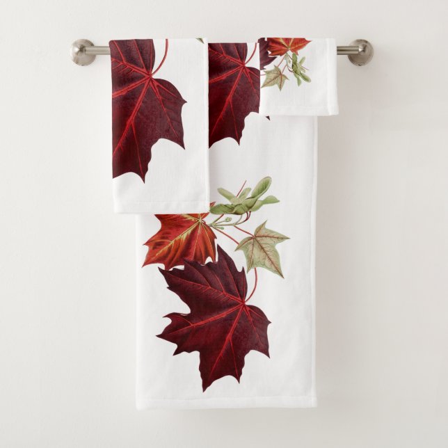 Niedliches Ahorn-Blätter Herbst Herbst  Badhandtuch Set (Insitu)