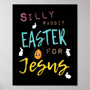 Niedliches Albernes Kaninchenöster für Jesus Shirt Poster