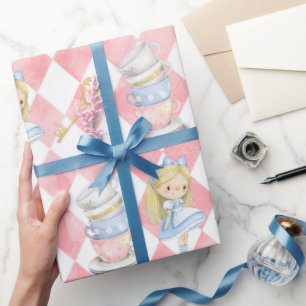 Niedliches Alice im Wunderland-Geschenkpapier Geschenkpapier