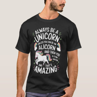 Niedliches Alicorn Magisches Einhorn Fantasy Legen T-Shirt