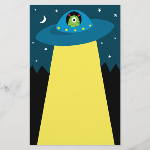 Niedliches alien in den Fliegen Briefpapier