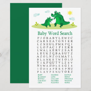 Niedliches Alligator Baby Shooter Word Search Game