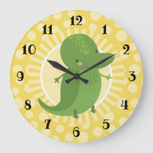 Niedliches Alligator Crocodile Boys Girls Room Kin Große Wanduhr
