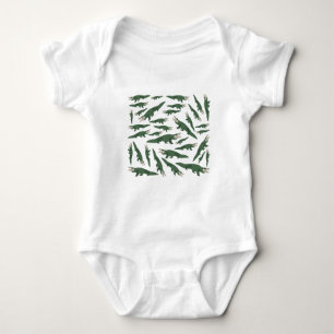 Niedliches Alligator-Krokodil-Muster Baby Strampler