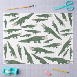 Niedliches Alligator-Krokodil-Muster Seidenpapier