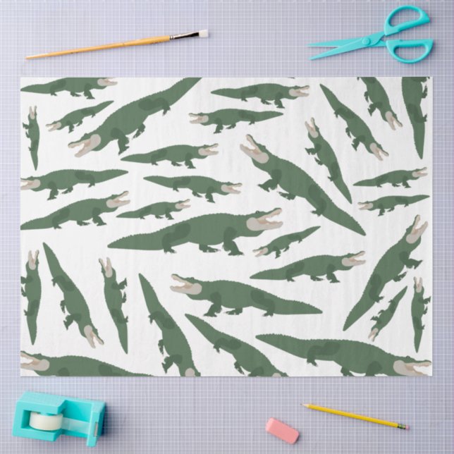Niedliches Alligator-Krokodil-Muster Seidenpapier (Basteln)
